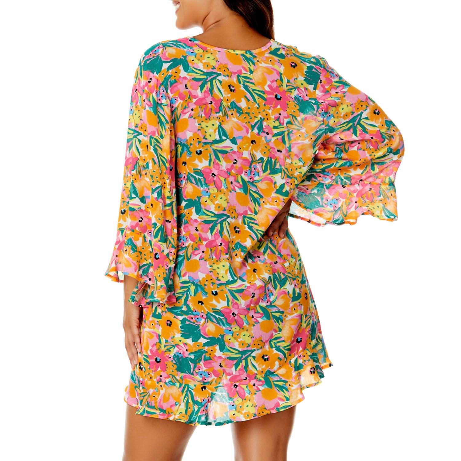 Anne Cole Limited Edition Ladies Flounce V-Neck Tunic Cover-up - Grovano