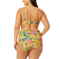 Anne Cole Limited Edition Ladies Convertible High Waist Shirred Swim Bottom, X-Large, Sunshine Floral - Grovano