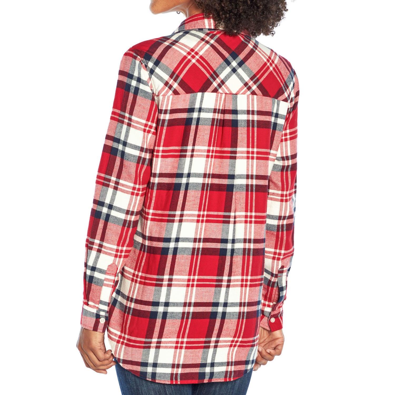 GAP Women's Soft Button Down Long Sleeve Boyfriend Flannel Shirt - Grovano