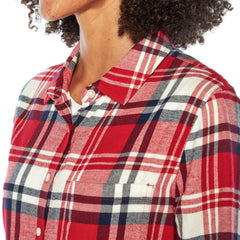 GAP Women's Soft Button Down Long Sleeve Boyfriend Flannel Shirt - Grovano