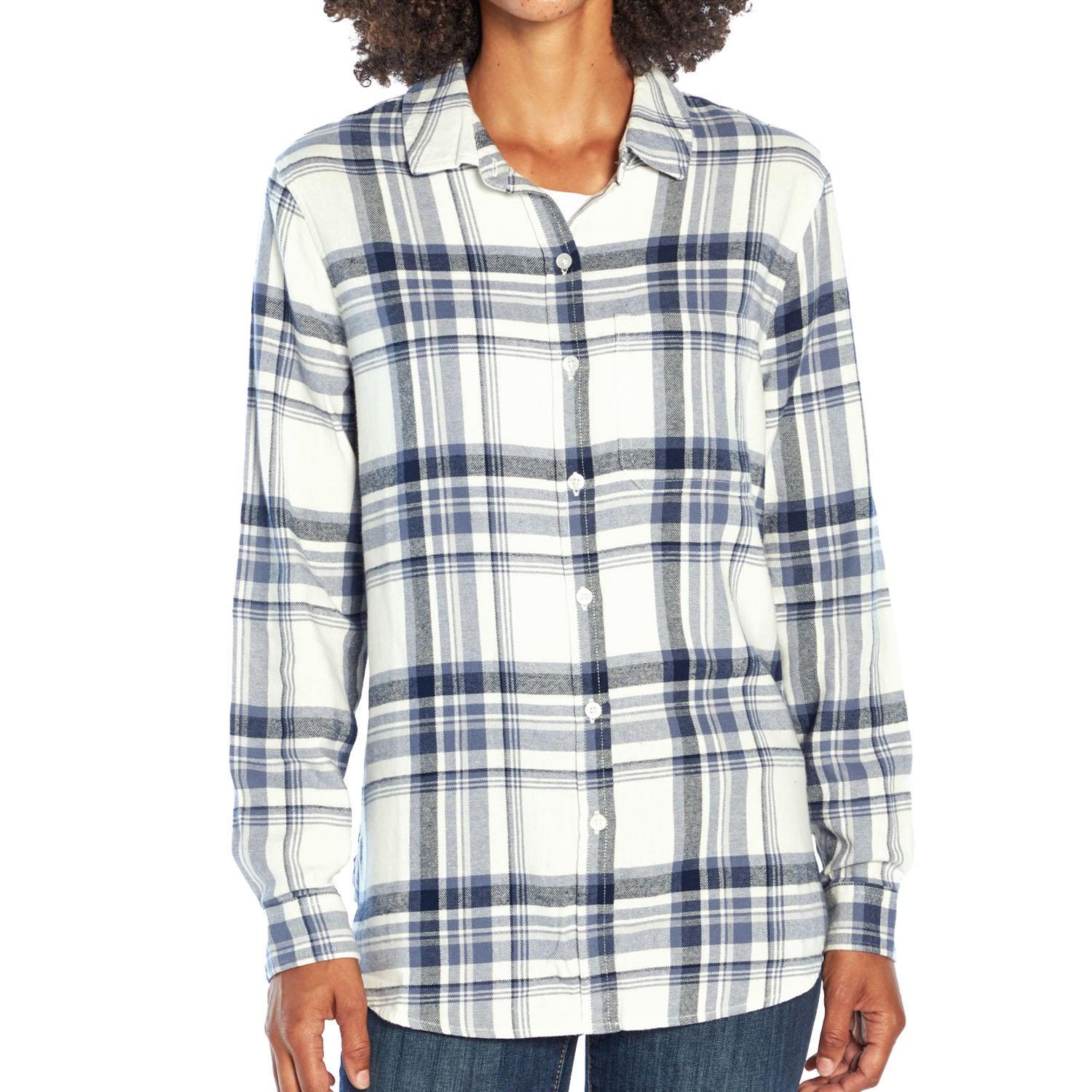 GAP Women's Soft Button Down Long Sleeve Boyfriend Flannel Shirt - Grovano