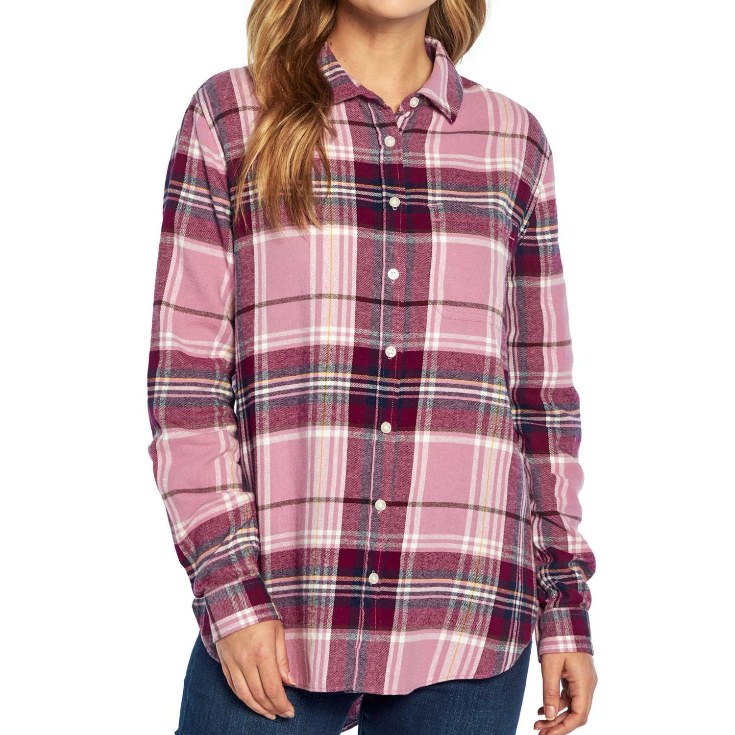 GAP Women's Soft Button Down Long Sleeve Boyfriend Flannel Shirt - Grovano