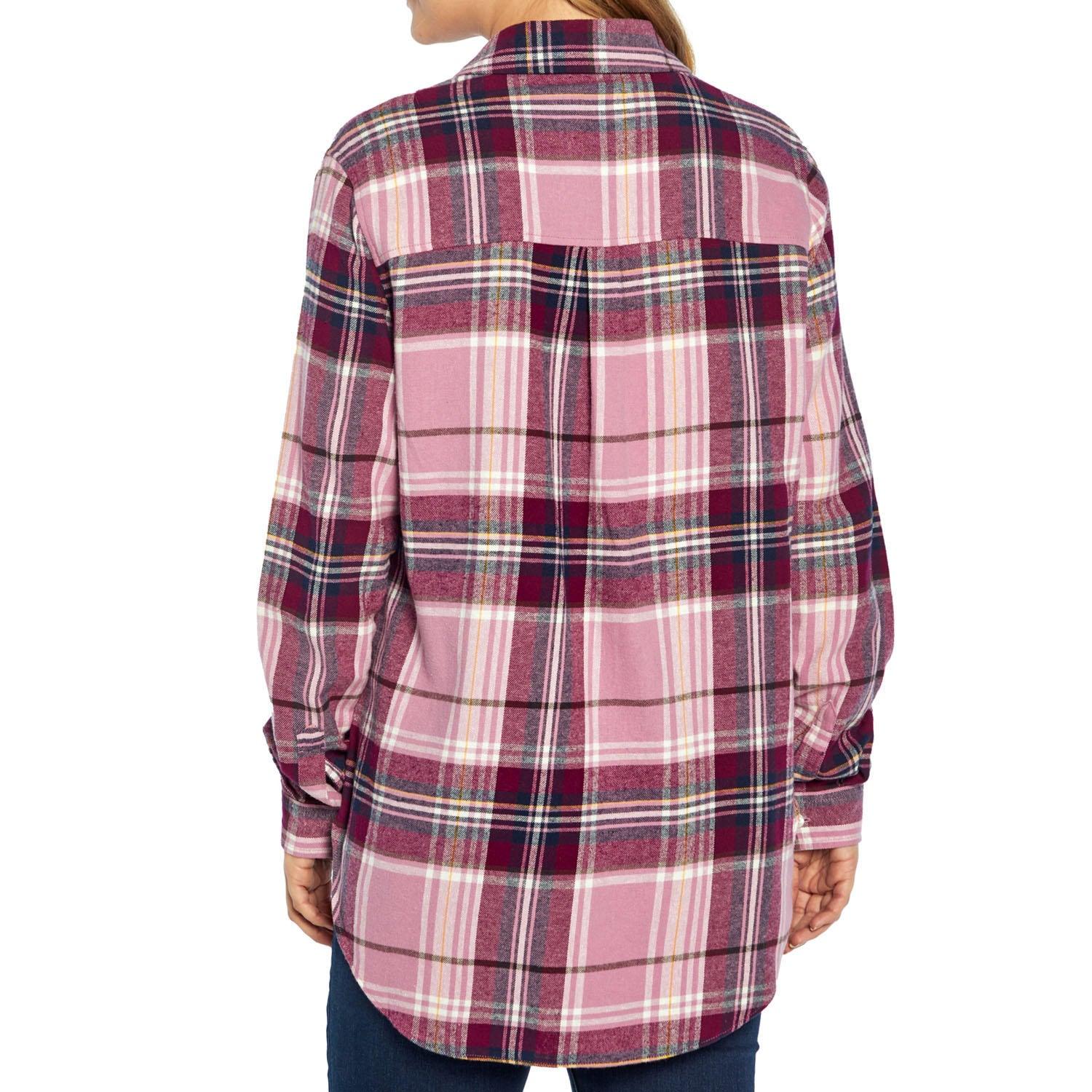 GAP Women's Soft Button Down Long Sleeve Boyfriend Flannel Shirt - Grovano