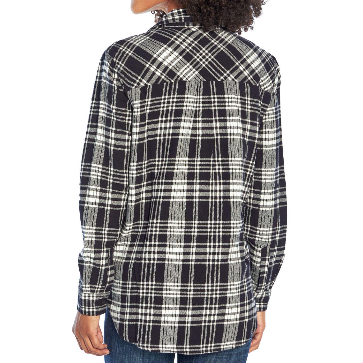 GAP Women's Soft Button Down Long Sleeve Boyfriend Flannel Shirt - Grovano