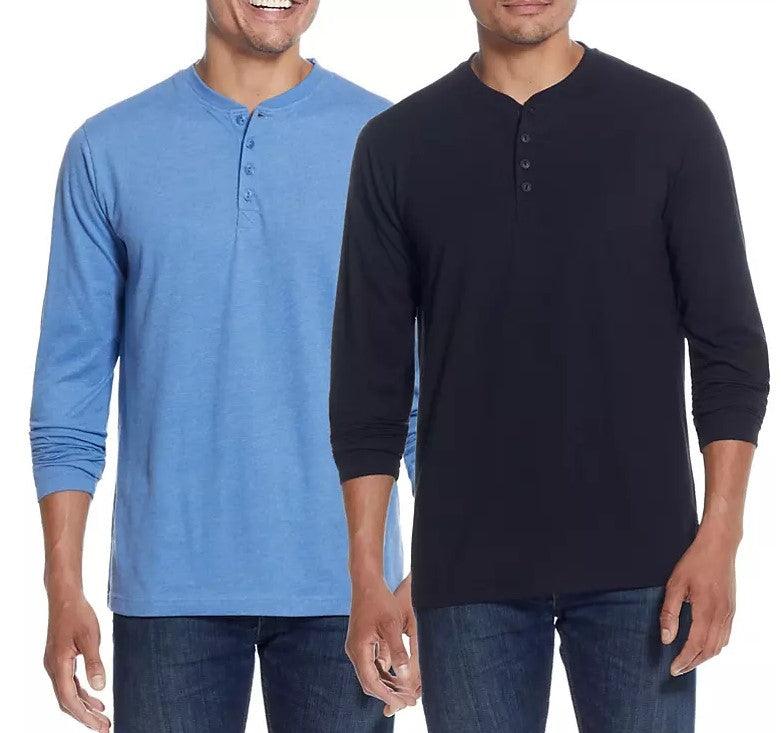 WP Weatherproof Long Sleeve Brushed Henley Shirt, 2-Pack - Grovano