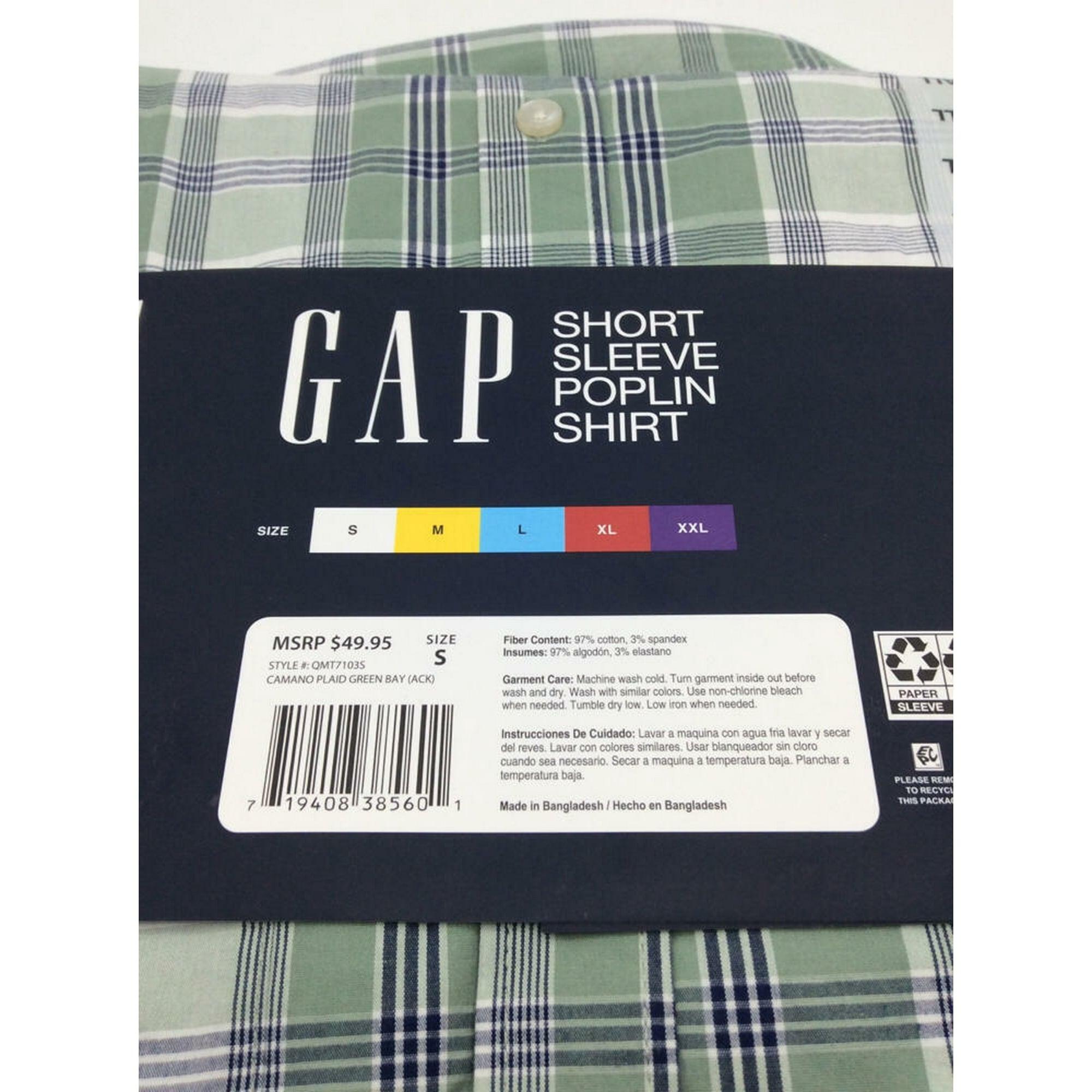 GAP Men's Short Sleeve Button Down Collared Poplin Shirt - Grovano