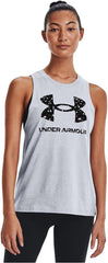 Under Armour Women's Sports Style Tank Top Women's, Gray/UA Logo - Grovano