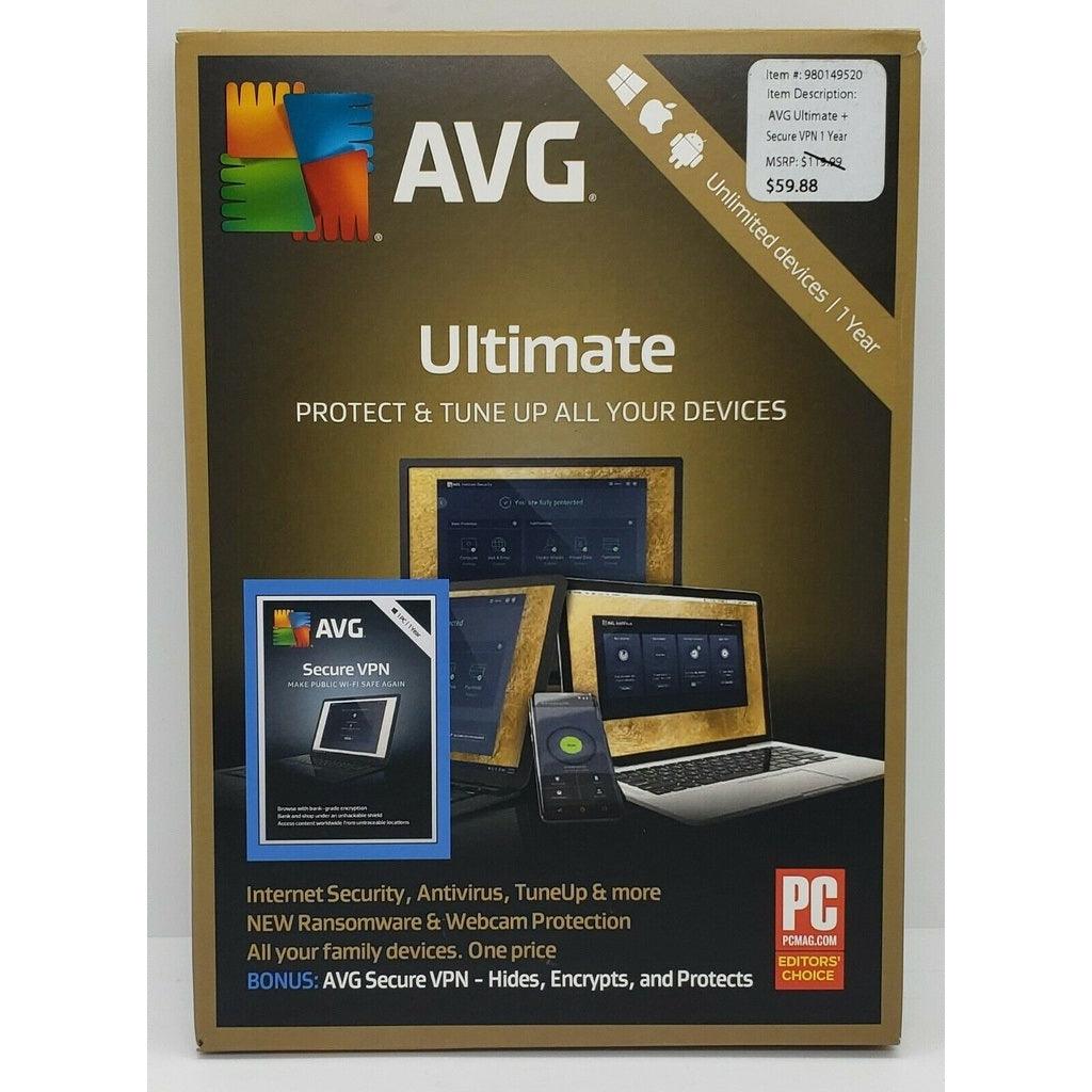 AVG Ultimate Protect & Tune up Unlimited Devices 1 Year AVG Secure VPN - Grovano