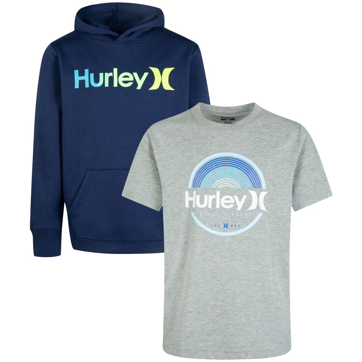 Hurley Boy's 2 Pack Hoodie & Tee Set (Navy/Grey) - Grovano