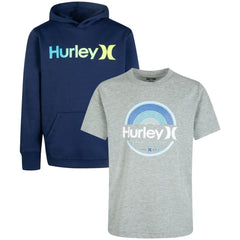 Hurley Boy's 2 Pack Hoodie & Tee Set (Navy/Grey) - Grovano