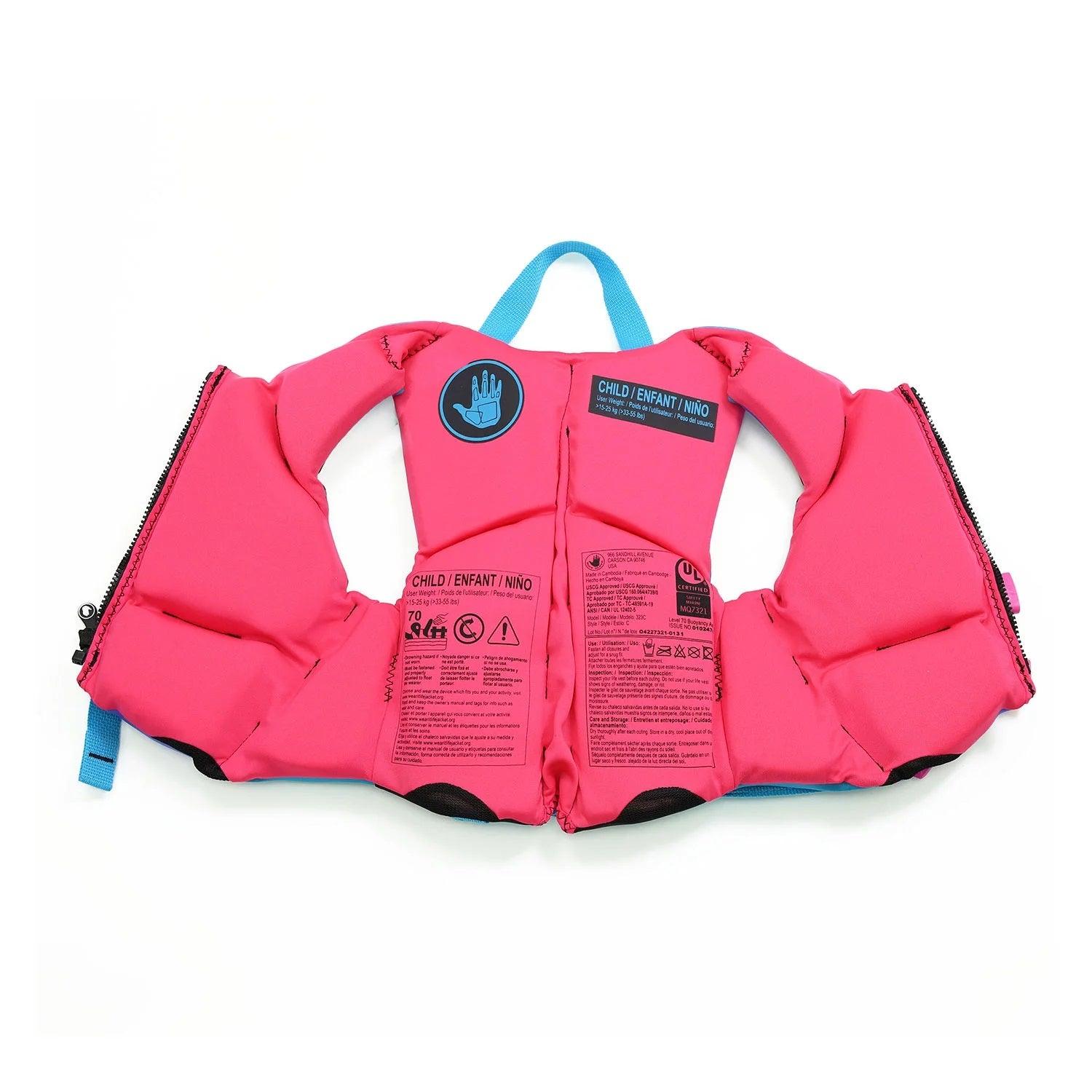 Body Glove Child PFD, Girls - U.S. Coast Guard-Approved (One Size, 33-55 lbs) - Grovano