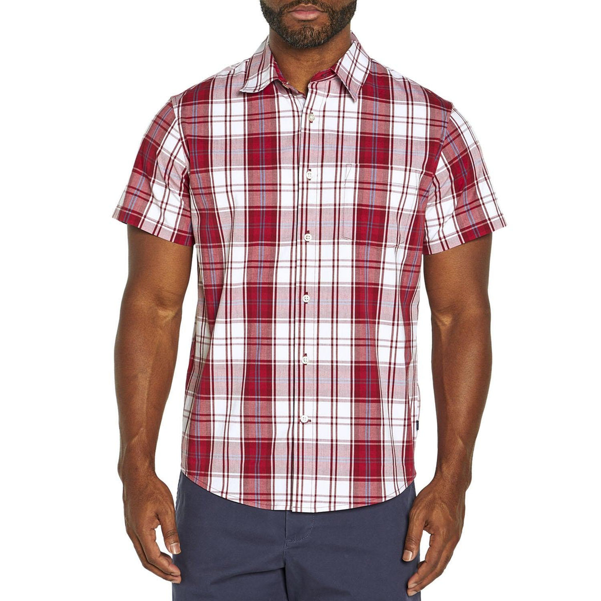 GAP Men's Short Sleeve Button Down Collared Poplin Shirt - Grovano