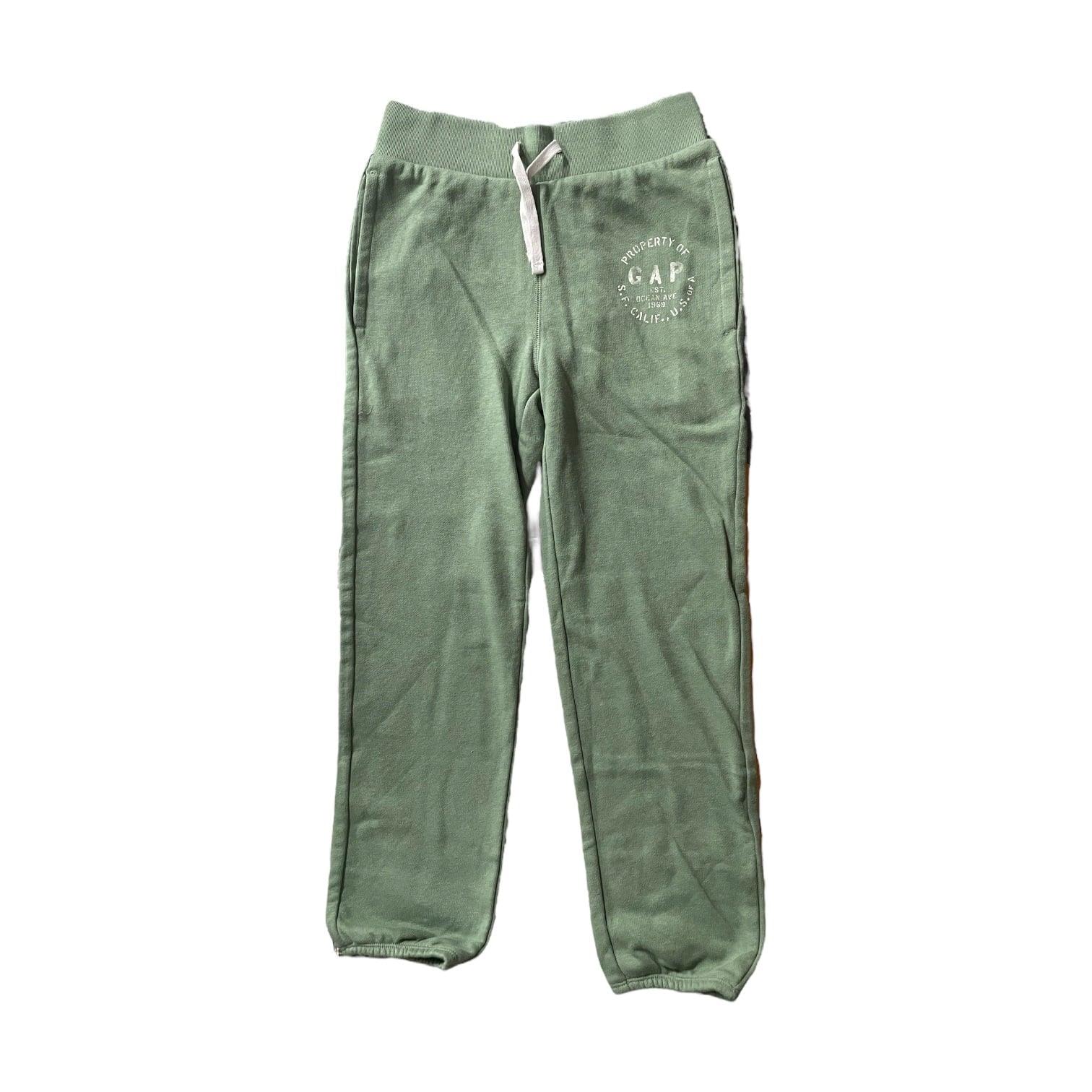 GAP Logo Boy's French Terry Lined Elastic Waistband Jogger Pant, Green. - Grovano