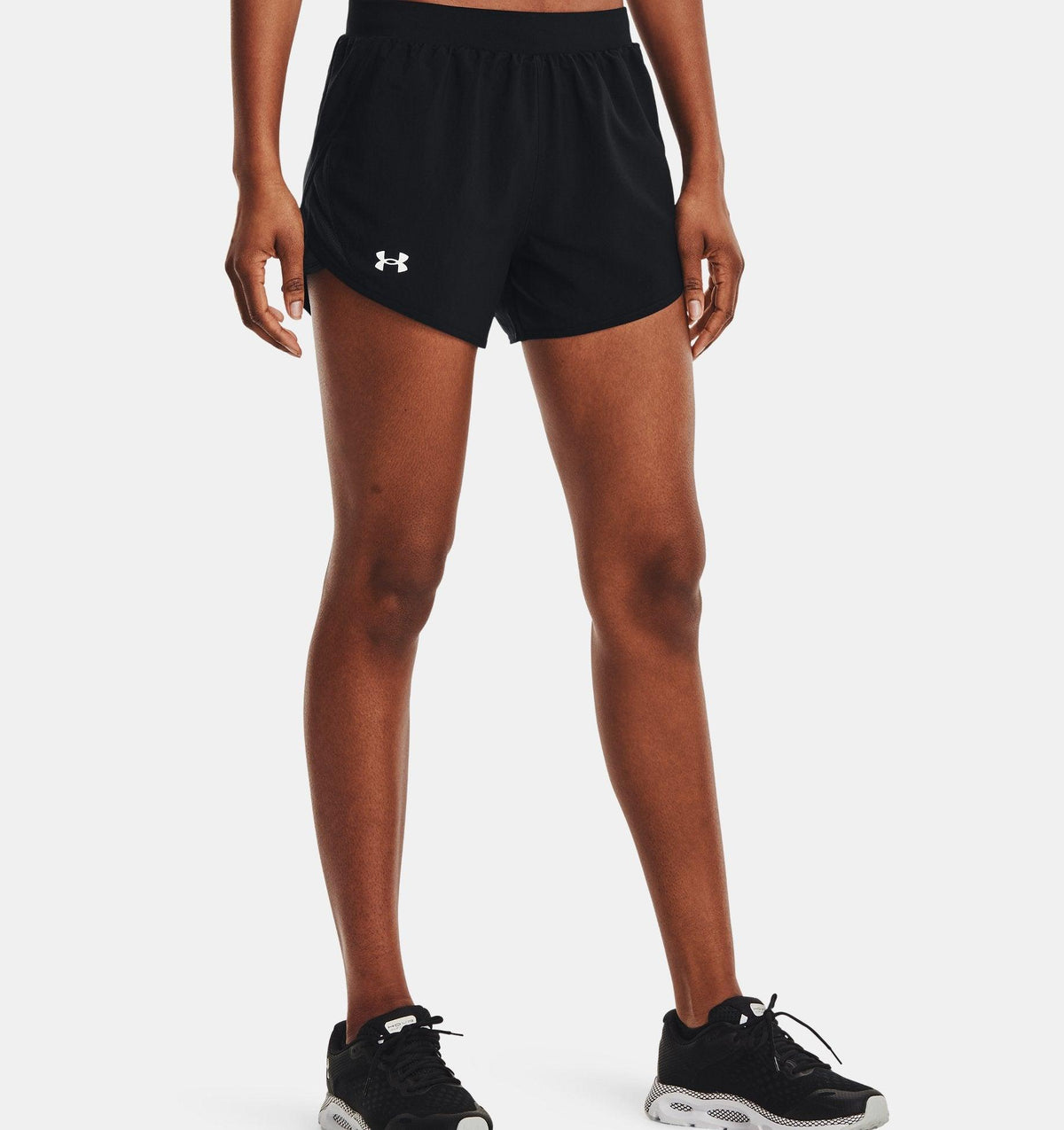 Women's UA Fly-By 2.0 Shorts, Black Reflective, Large - Grovano