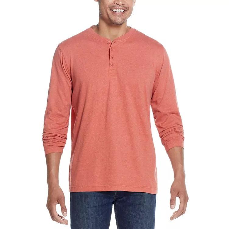 WP Weatherproof Long Sleeve Brushed Henley Shirt, 2-Pack - Grovano