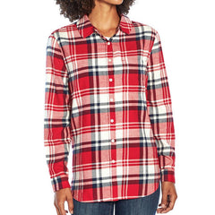 GAP Women's Soft Button Down Long Sleeve Boyfriend Flannel Shirt - Grovano