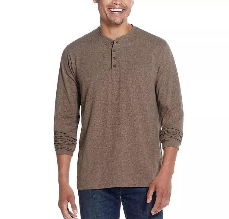 WP Weatherproof Long Sleeve Brushed Henley Shirt, 2-Pack - Grovano