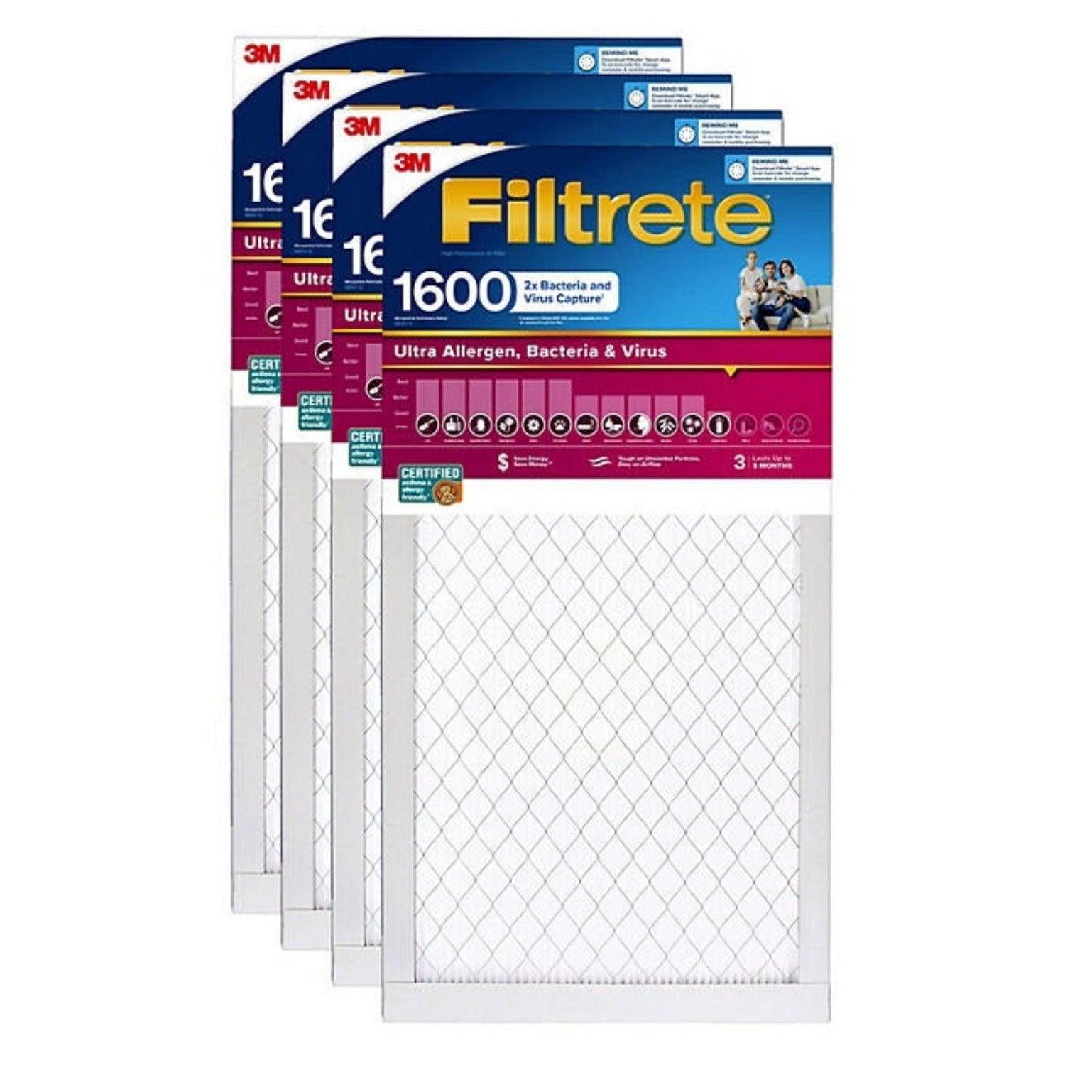 Bacteria and Virus Filter, 16x25x1 1600 MPR 4 pk. - Grovano