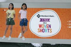 Members Mark Girls 2 Pack Woven Pull On Shorts - Grovano