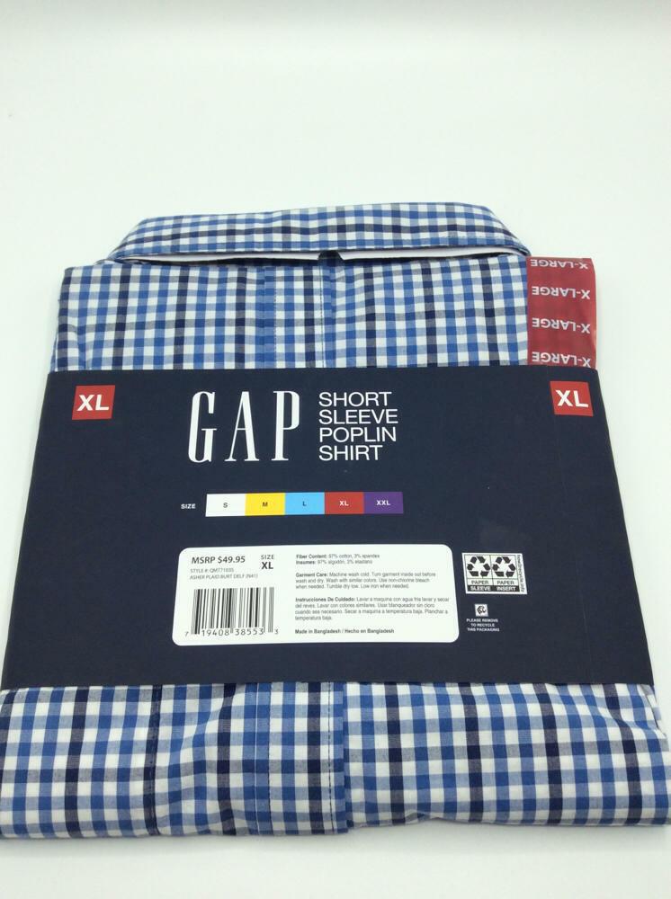 GAP Men's Short Sleeve Button Down Collared Poplin Shirt - Grovano