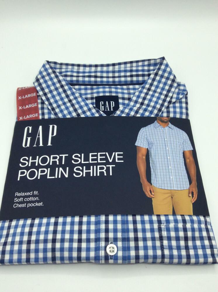 GAP Men's Short Sleeve Button Down Collared Poplin Shirt - Grovano