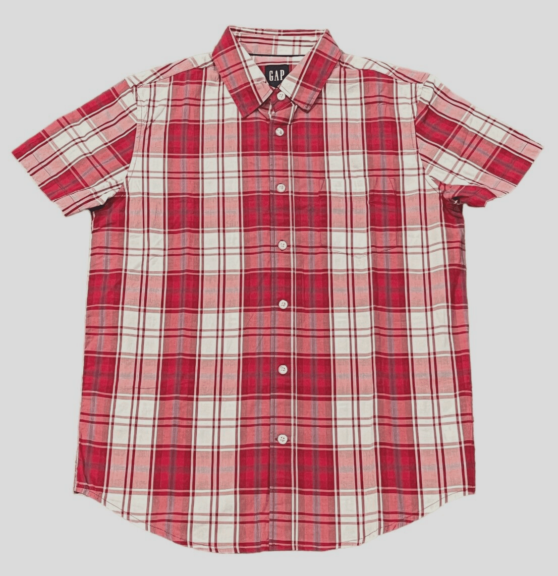 GAP Men's Short Sleeve Button Down Collared Poplin Shirt - Grovano