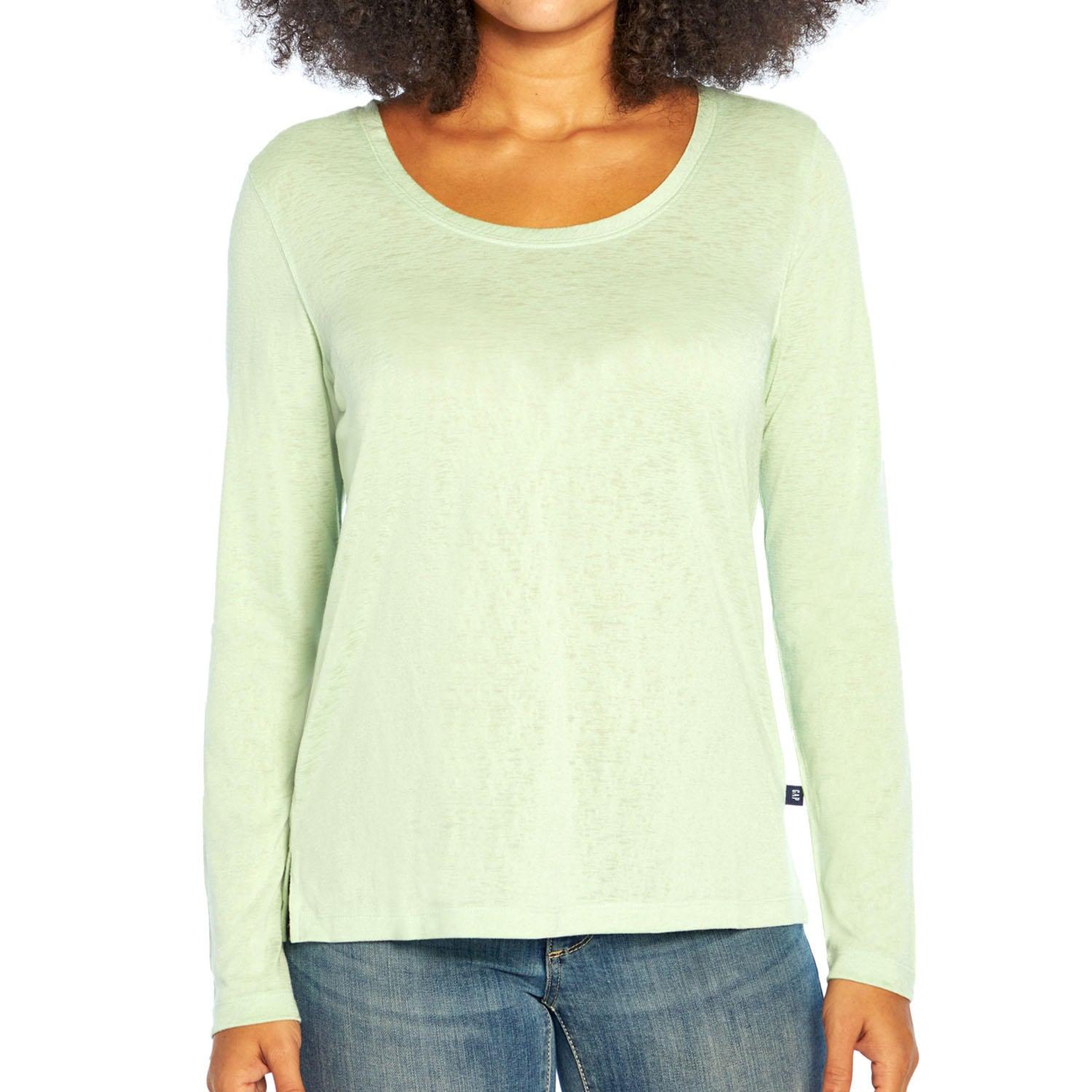 GAP Women's Soft Slub Scoop Neck Long Sleeve T-Shirt - Grovano