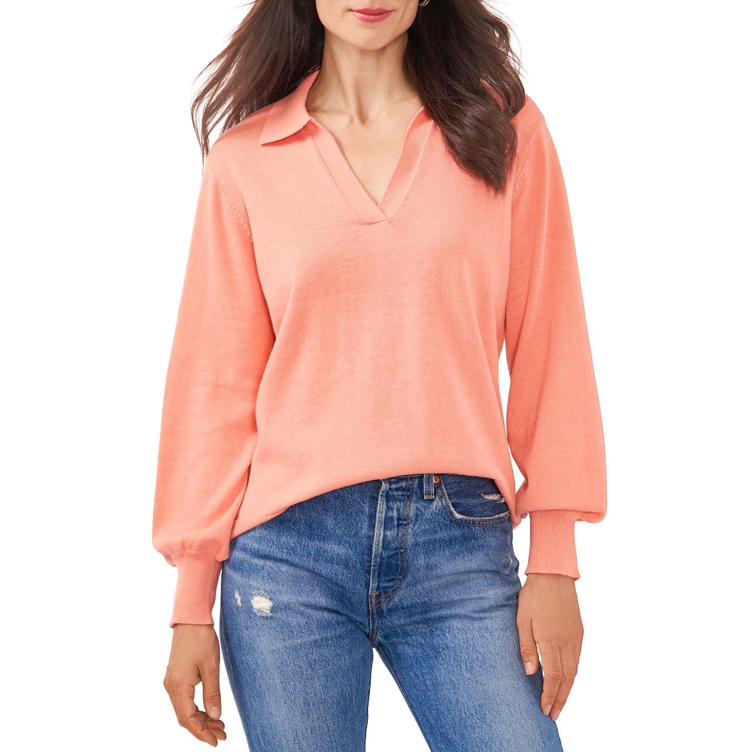 Vince Camuto Ladies Pullover Collared Lightweight Sweater - Grovano